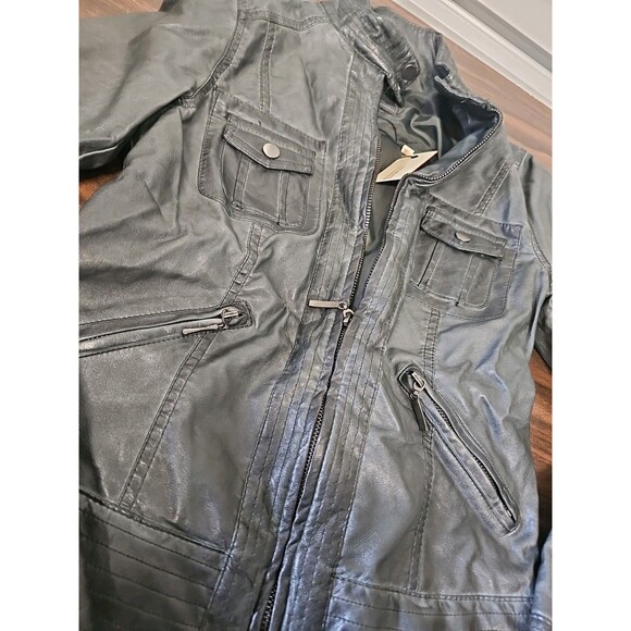 Maurices Faux Leather Jacket Size Small Olive 4M07L27 New With Tags Studio M - Picture 5 of 9